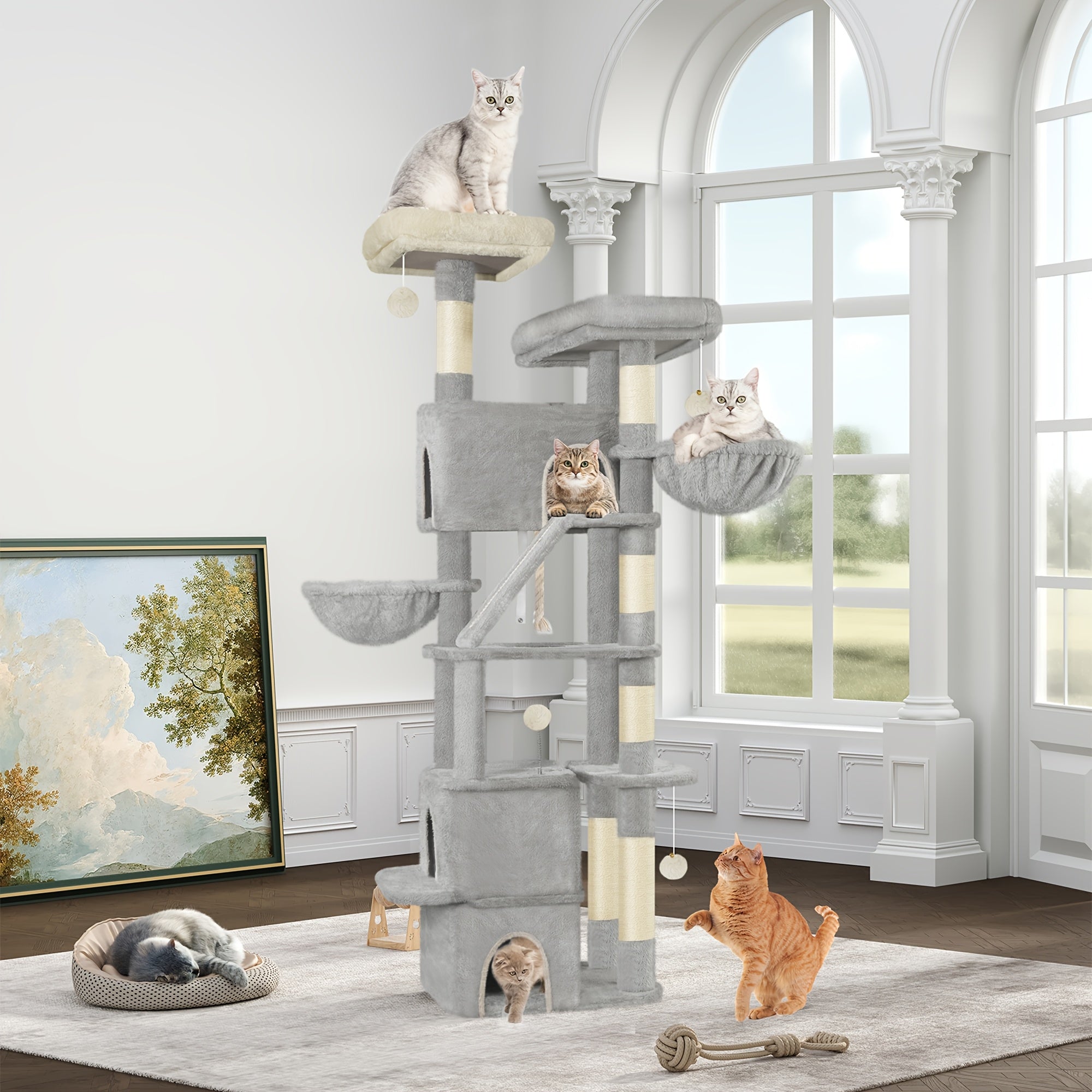 Katzen-Kratzbaum, 185 cm für Haustiere und Zuhause – Detailansicht 5