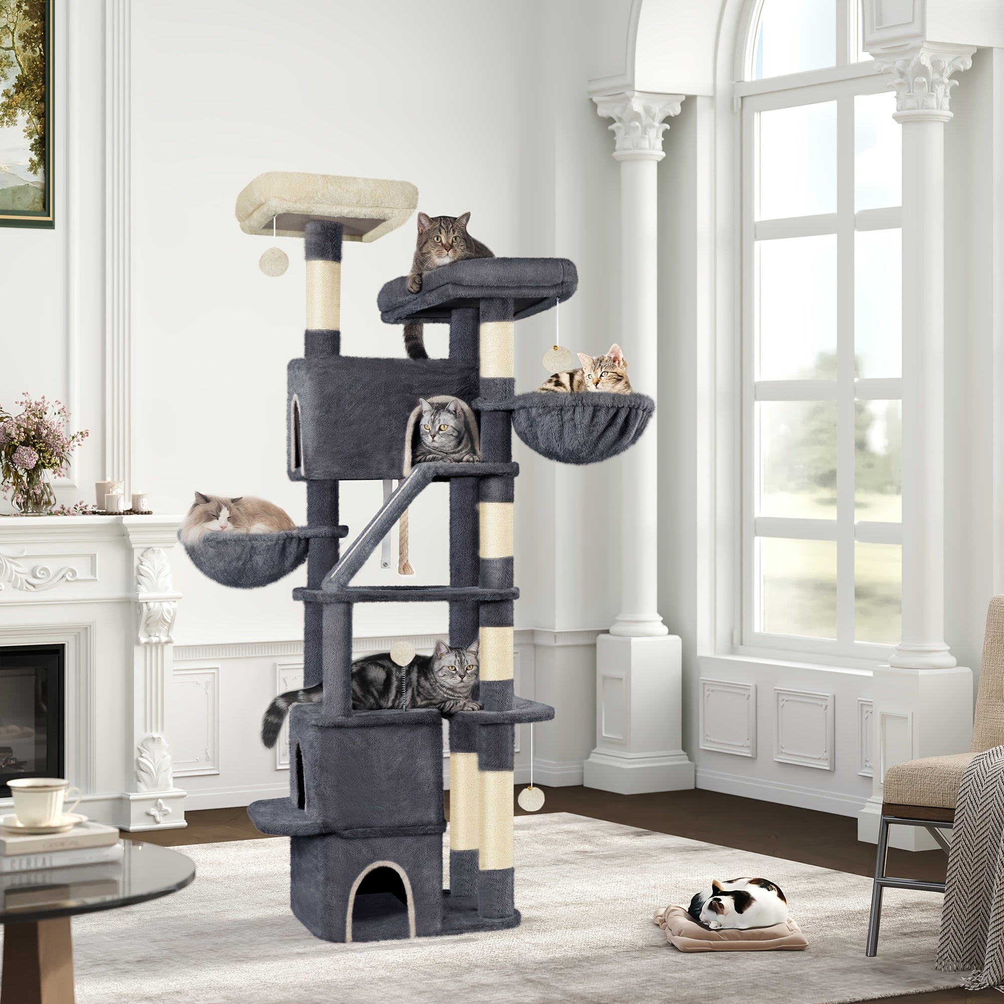 Katzen-Kratzbaum, 185 cm für Haustiere und Zuhause – Detailansicht 11