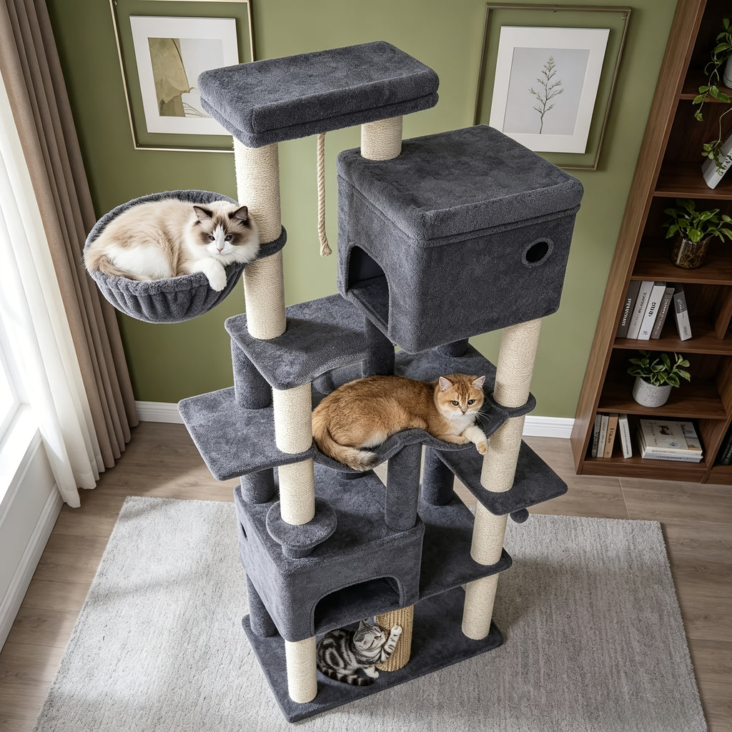 Katzen-Kratzbaum, 187 cm für Haustiere und Zuhause – Detailansicht 5