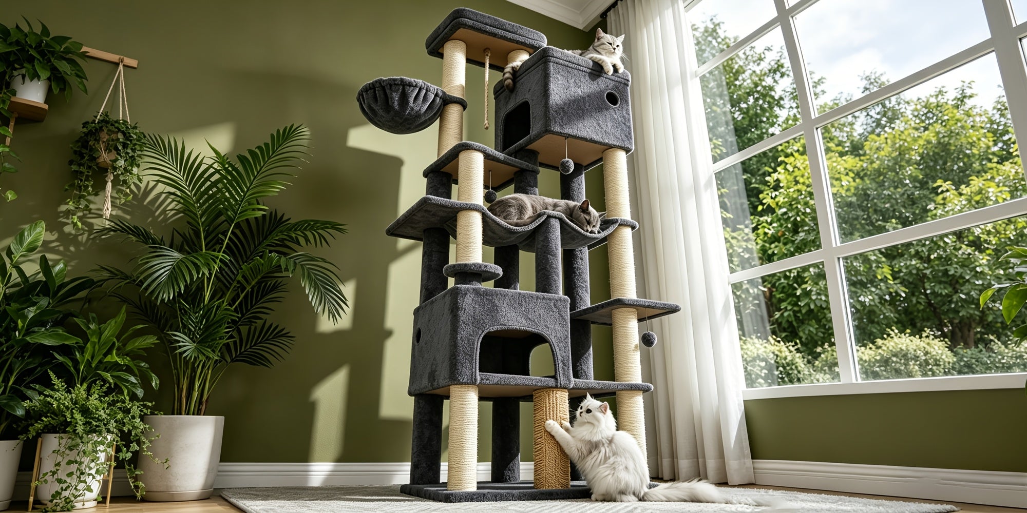 Katzen-Kratzbaum, 187 cm für Haustiere und Zuhause – Detailansicht 10