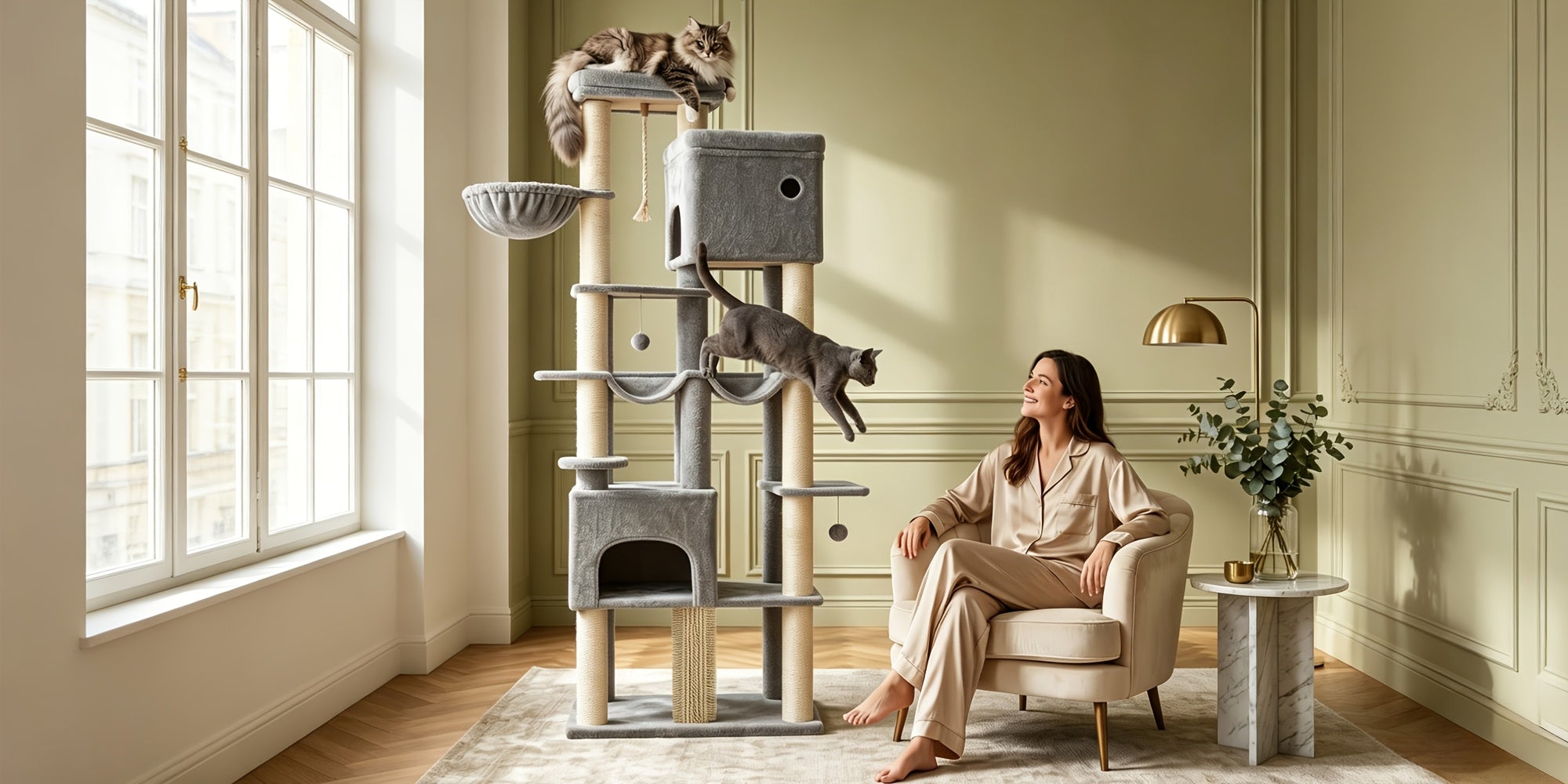 Katzen-Kratzbaum, 187 cm für Haustiere und Zuhause – Detailansicht 12