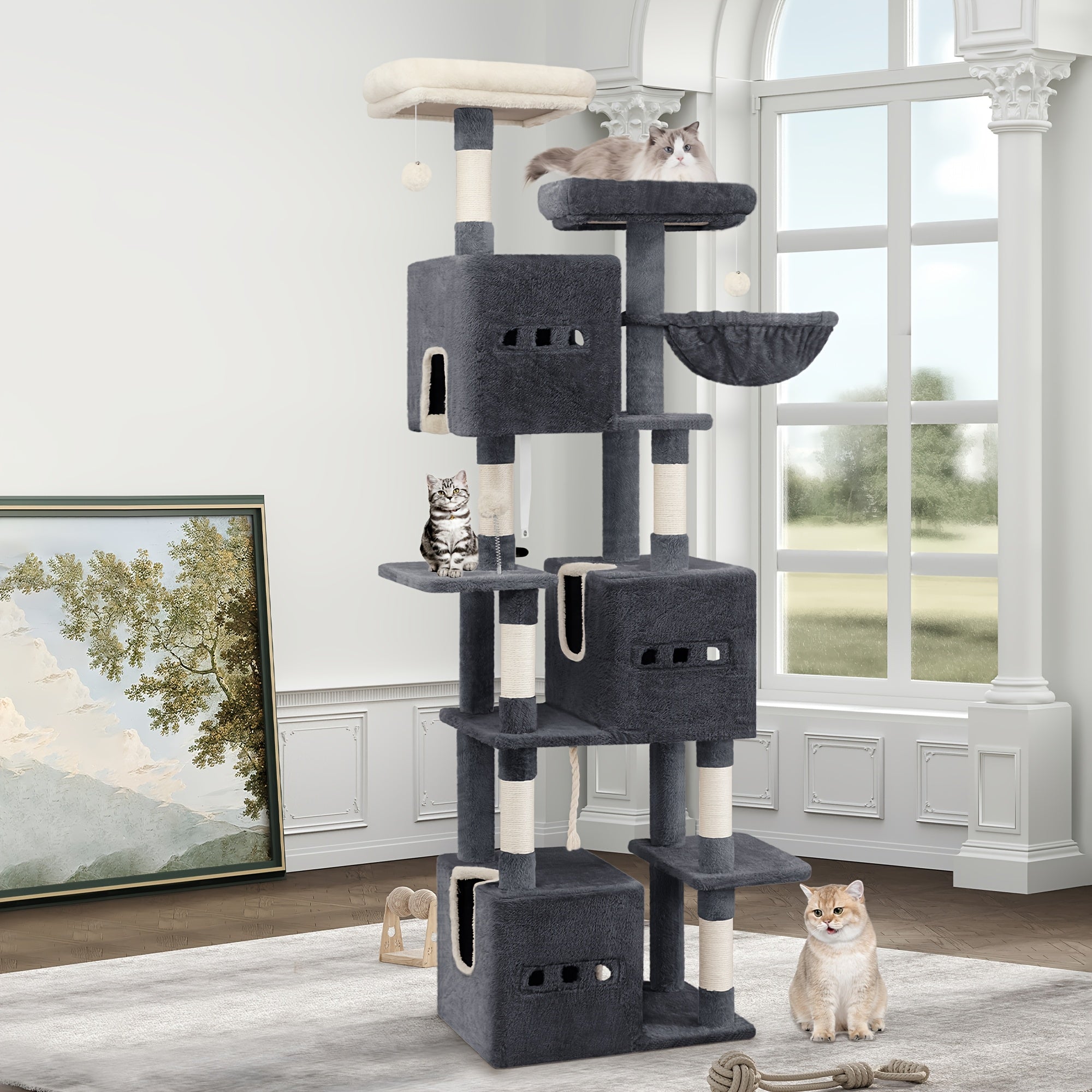 Katzen-Kratzbaum, 193 cm für Haustiere und Zuhause – Detailansicht 3