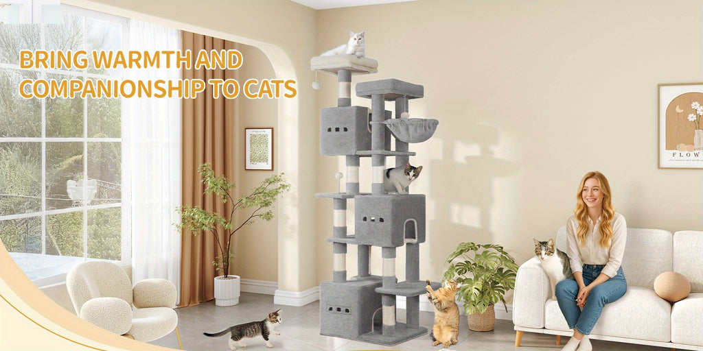 Katzen-Kratzbaum, 193 cm für Haustiere und Zuhause – Detailansicht 6