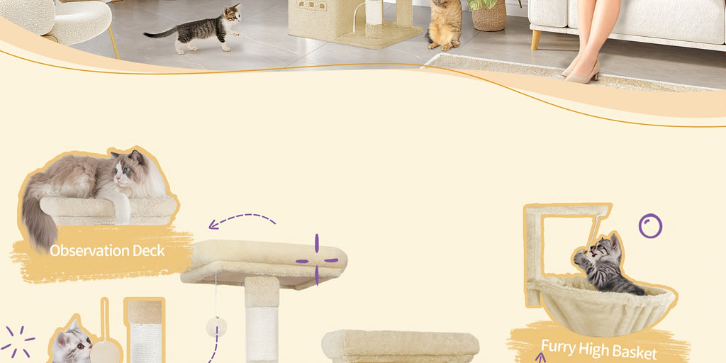 Katzen-Kratzbaum, 193 cm für Haustiere und Zuhause – Detailansicht 7