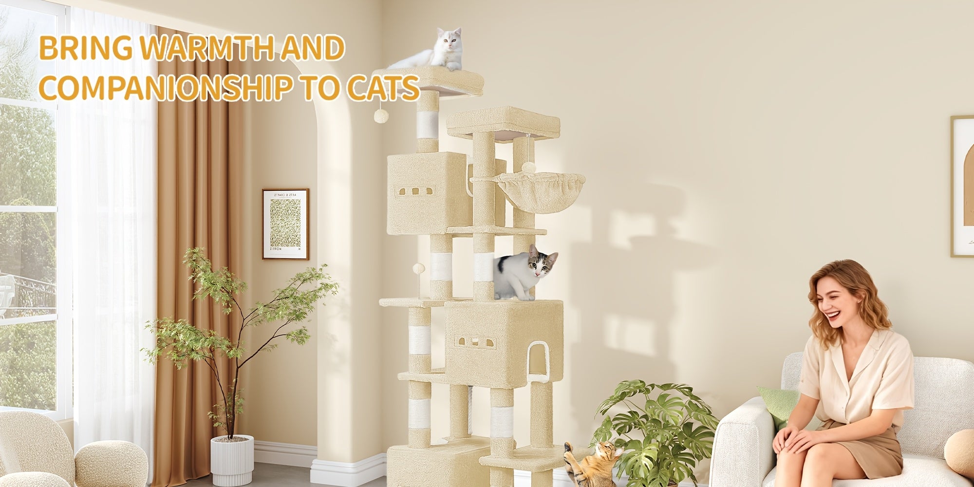 Katzen-Kratzbaum, 193 cm für Haustiere und Zuhause – Detailansicht 13