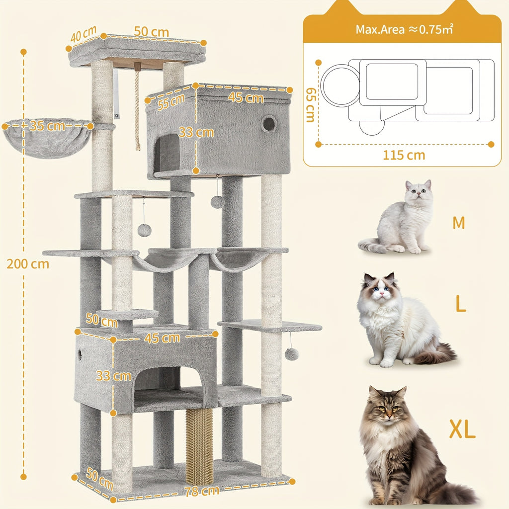Katzen-Kratzbaum, 200cm für Haustiere und Zuhause – Detailansicht 6