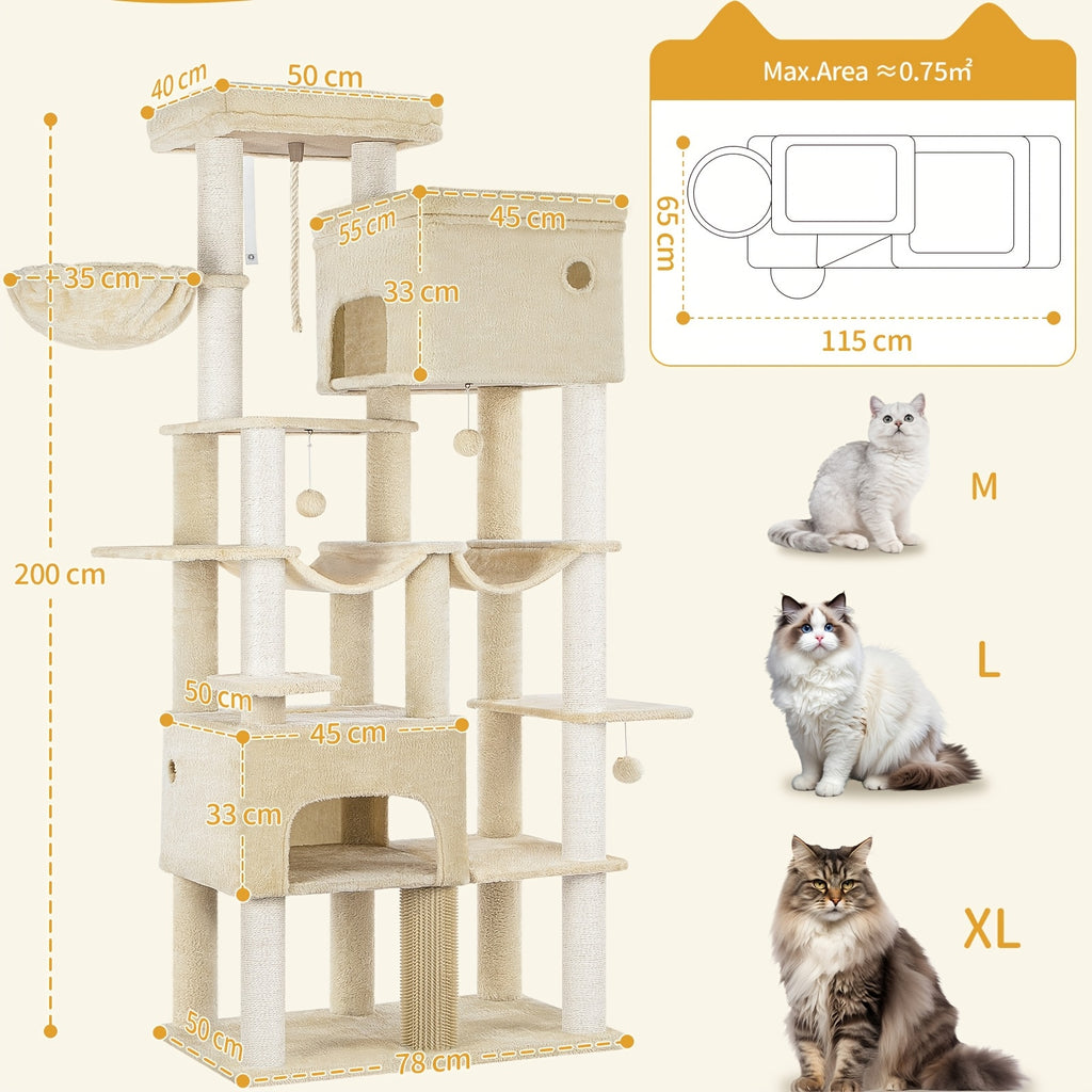 Katzen-Kratzbaum, 200cm für Schlafzimmer und Bett – Detailansicht 3