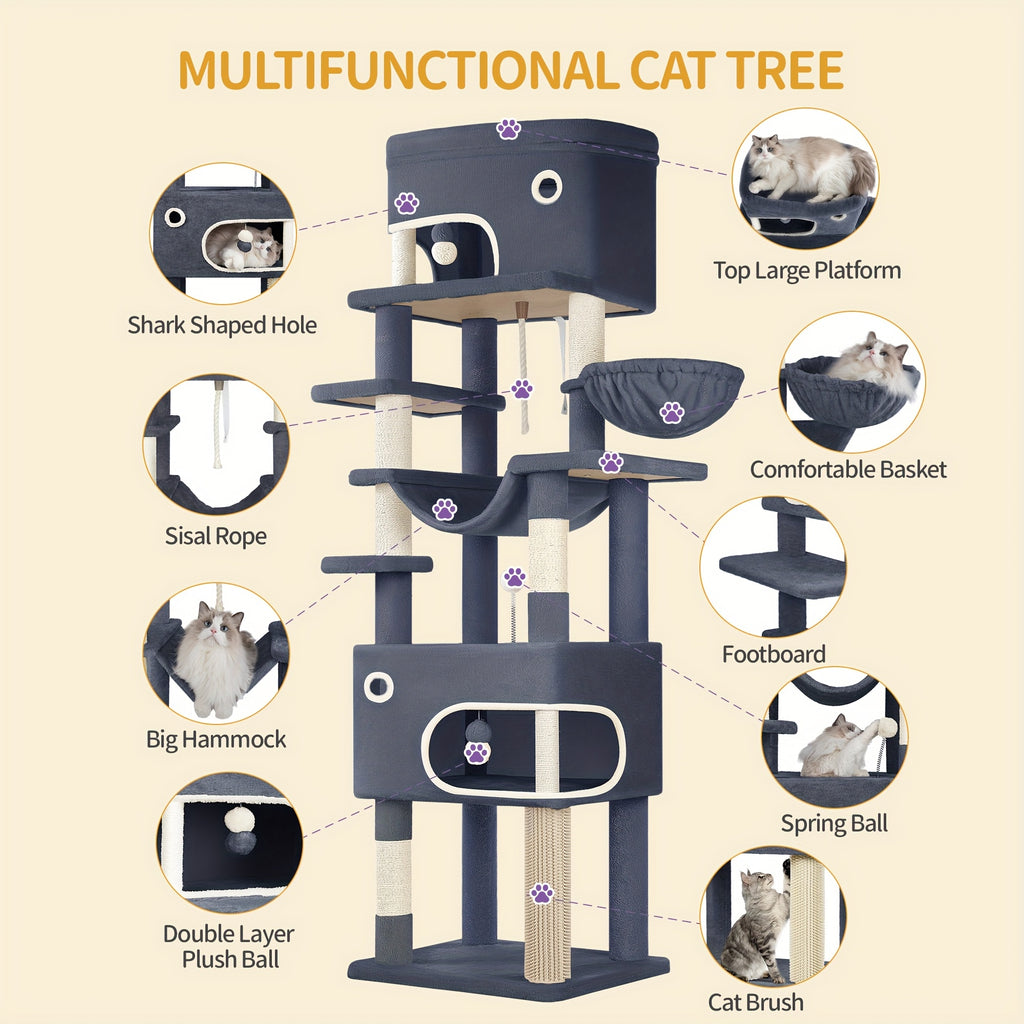 Katzen-Kratzbaum, 203 cm für Haustiere und Zuhause – Detailansicht 8