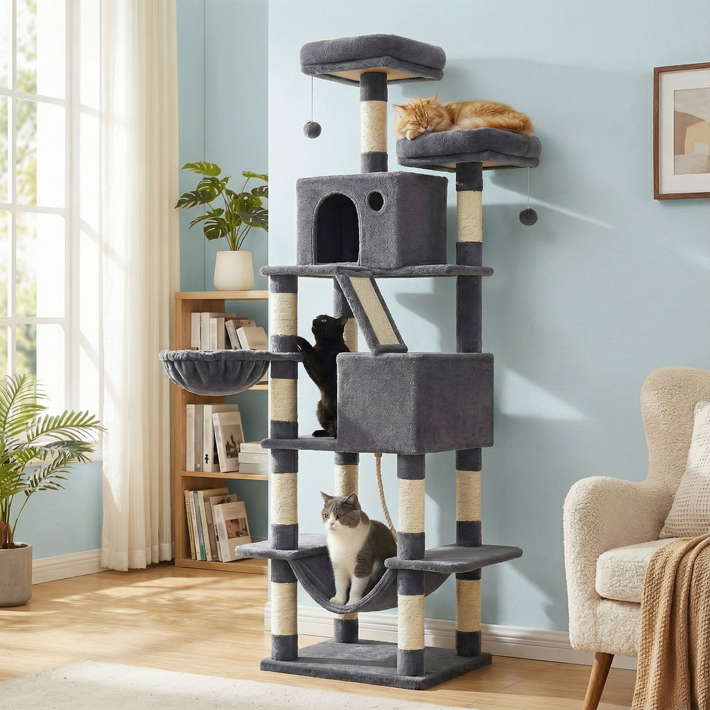 Katzen-Kratzbaum, 206 cm für Haustiere und Zuhause – Hauptansicht