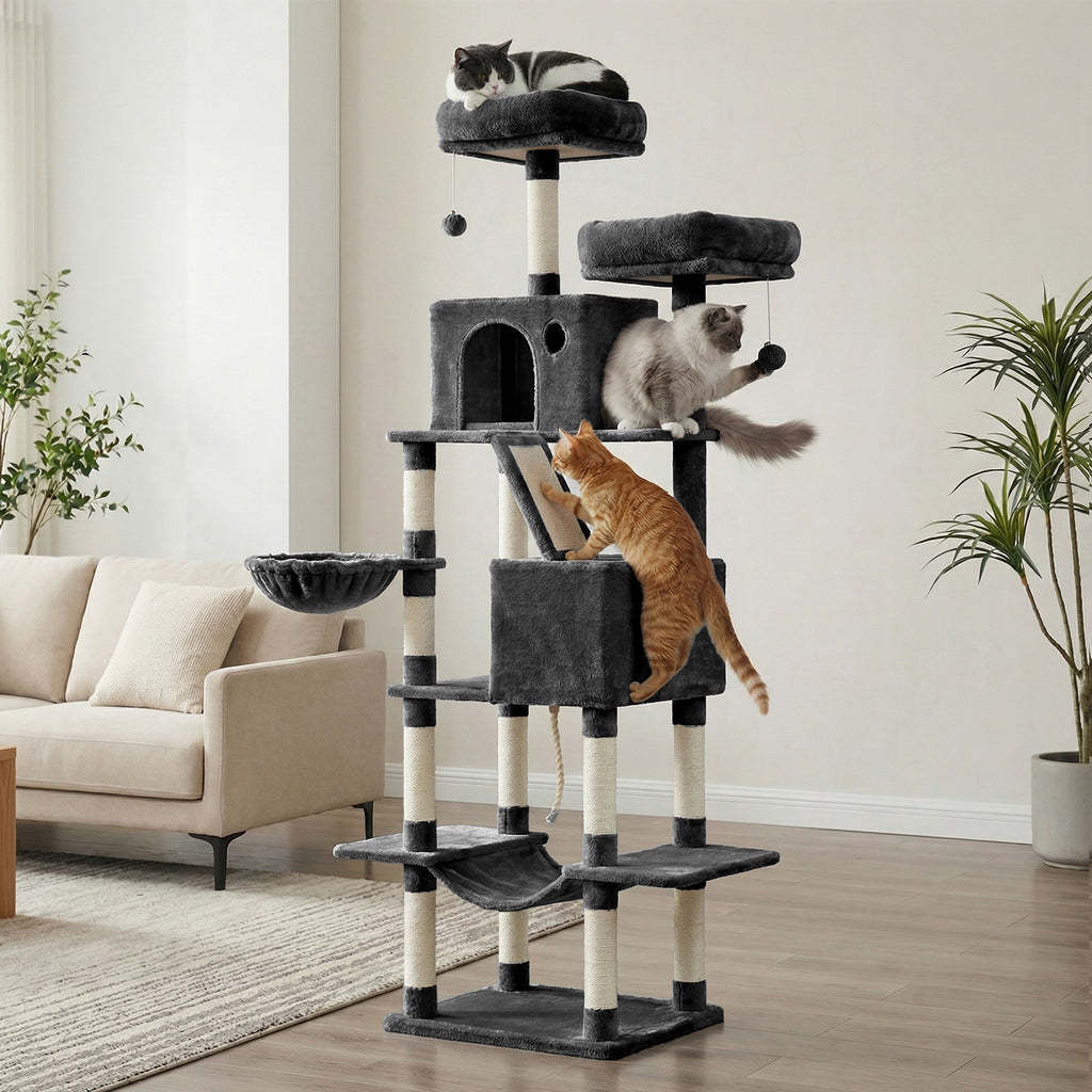 Katzen-Kratzbaum, 206 cm für Haustiere und Zuhause – Detailansicht 3