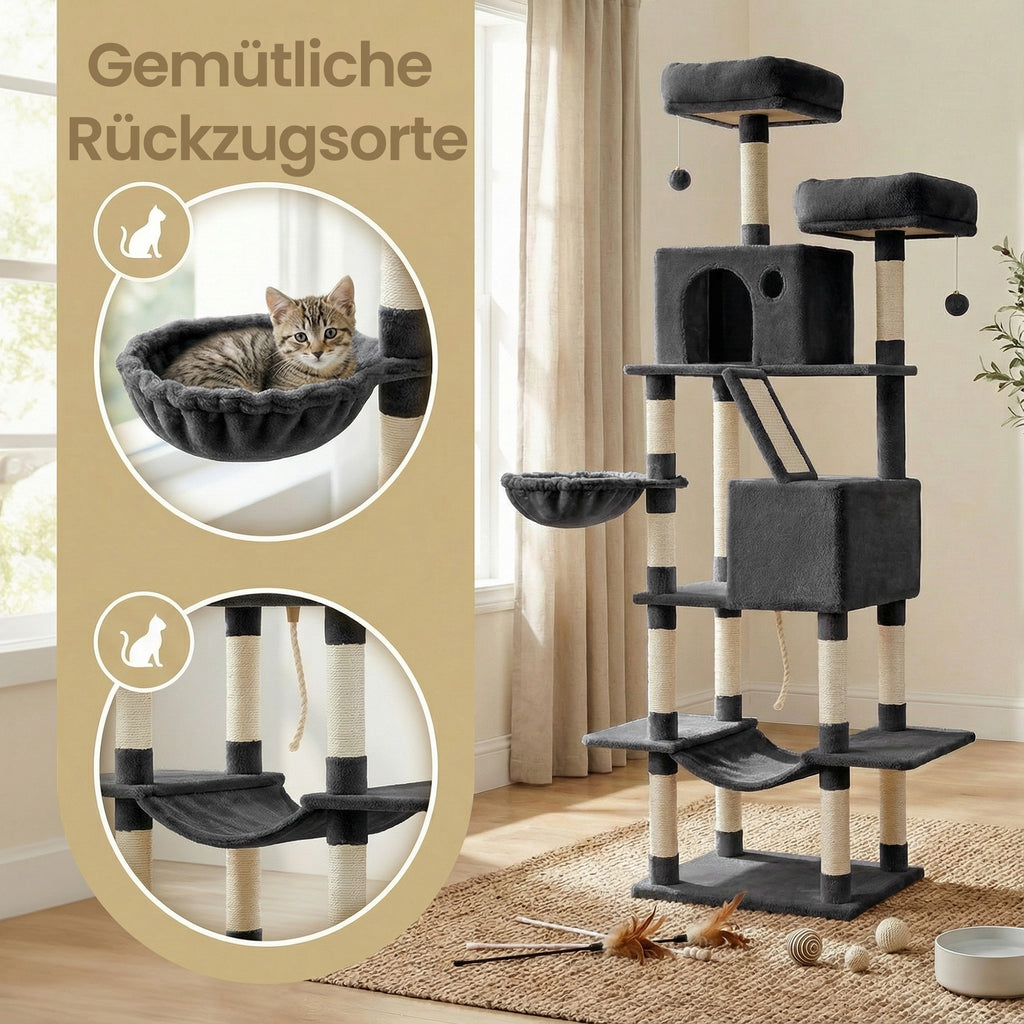 Katzen-Kratzbaum, 206 cm für Haustiere und Zuhause – Detailansicht 4