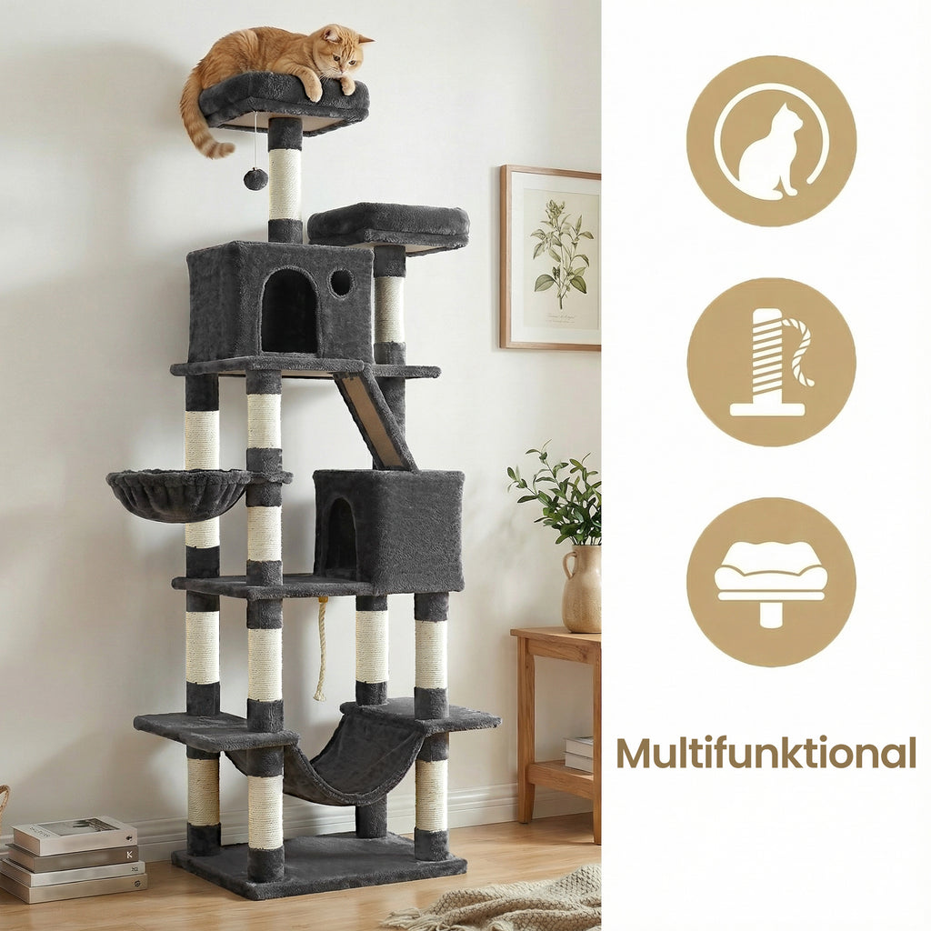 Katzen-Kratzbaum, 206 cm für Haustiere und Zuhause – Detailansicht 6