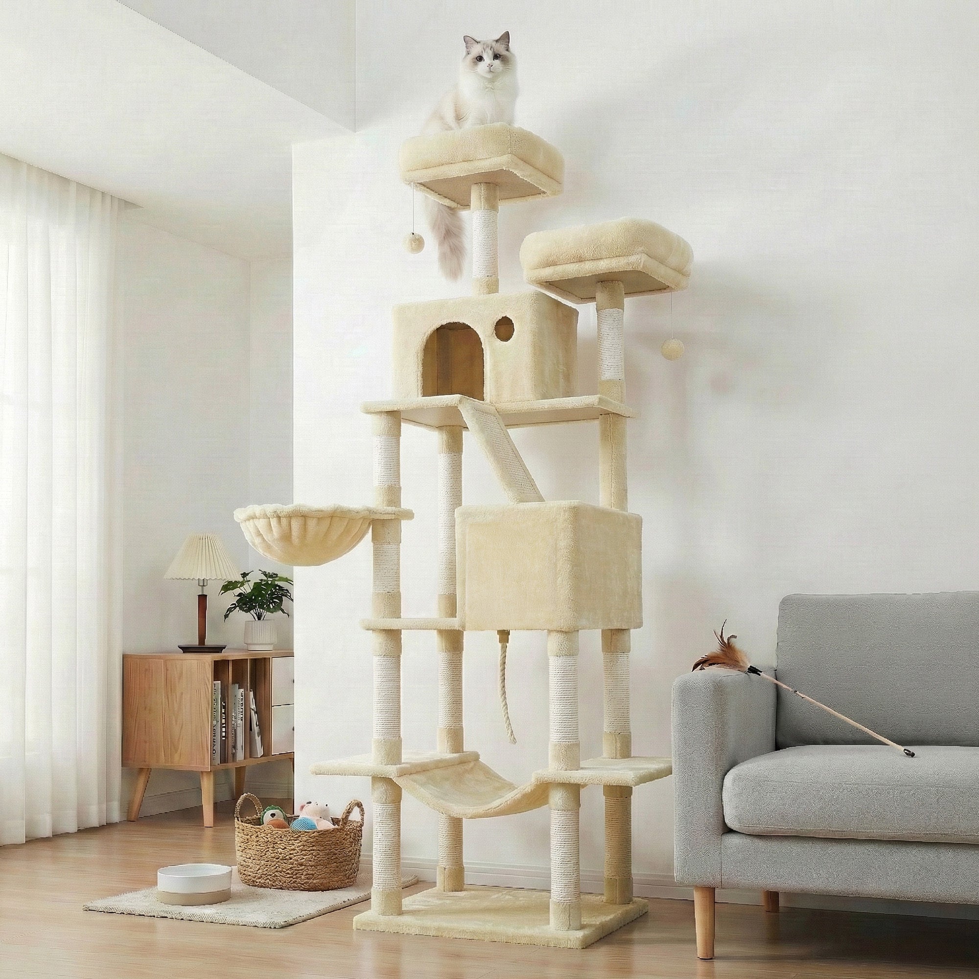 Katzen-Kratzbaum, 206 cm für Haustiere und Zuhause – Detailansicht 10