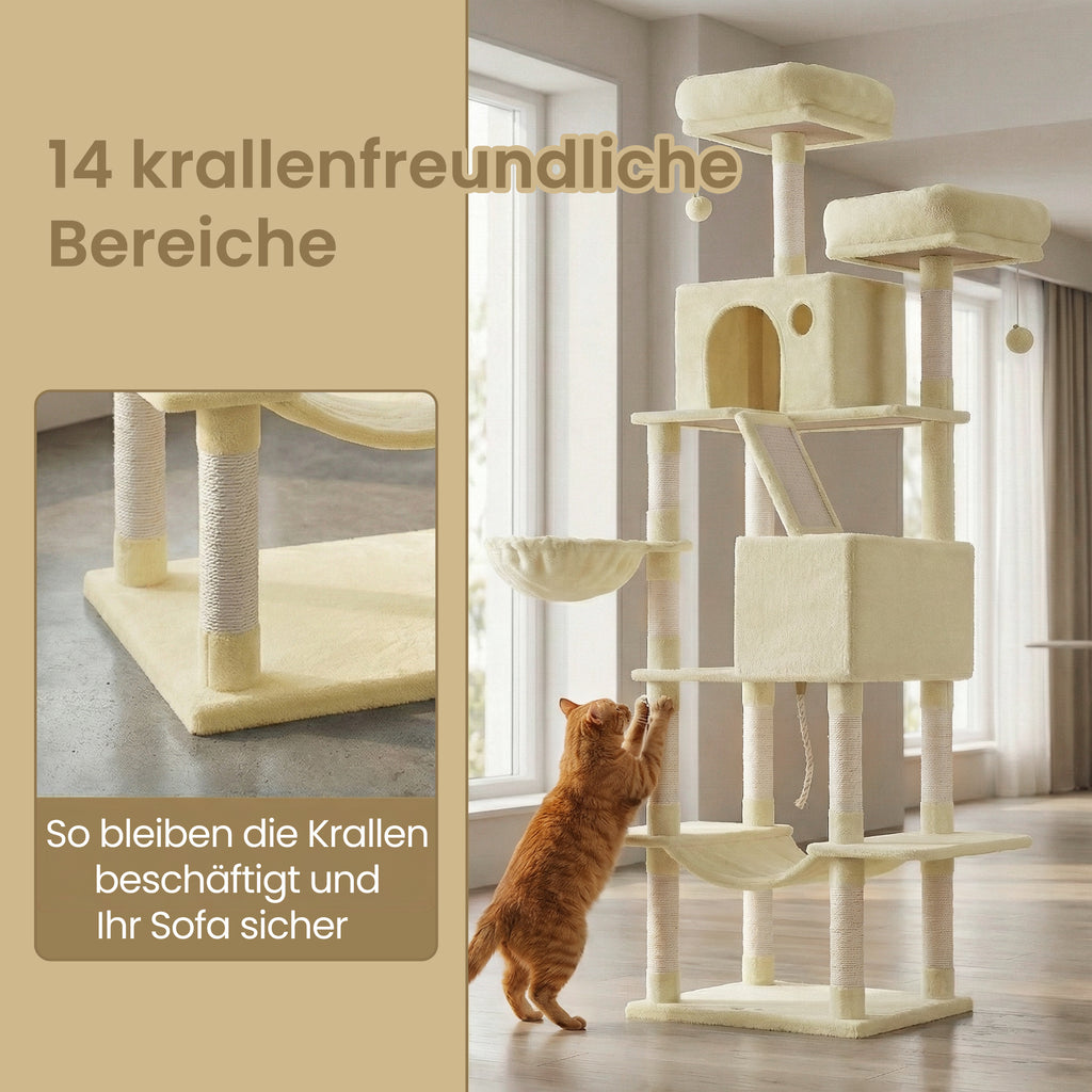 Katzen-Kratzbaum, 206 cm für Haustiere und Zuhause – Detailansicht 14