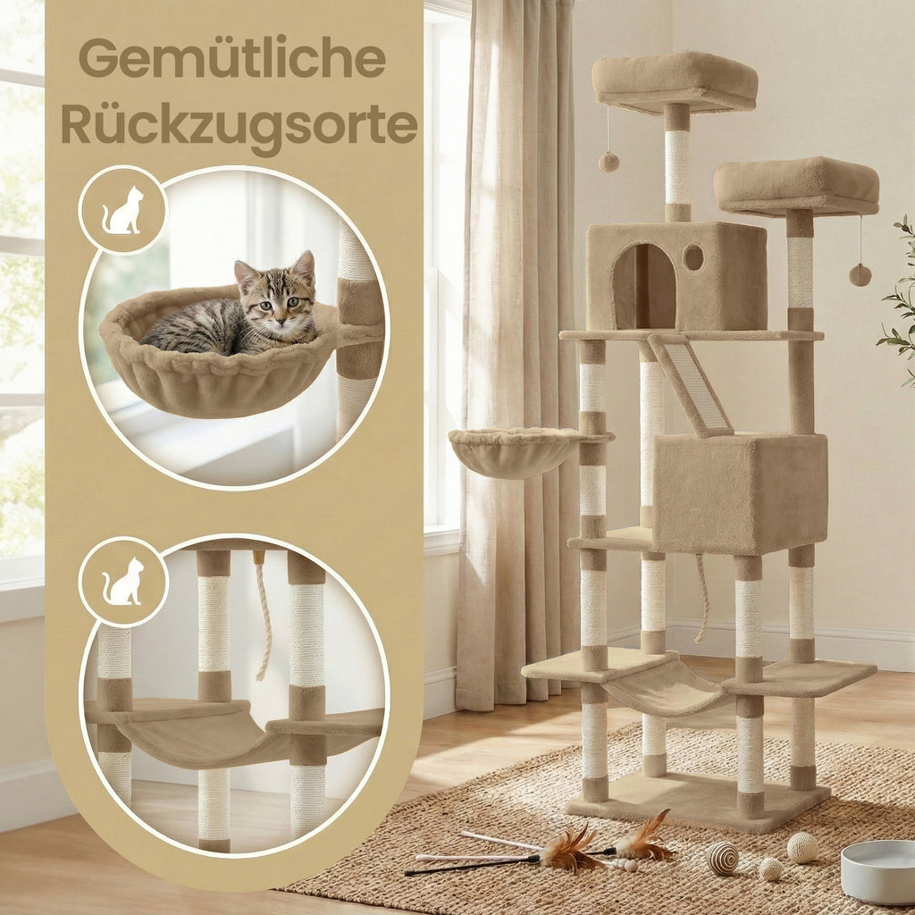 Katzen-Kratzbaum, 206 cm für Haustiere und Zuhause – Detailansicht 28