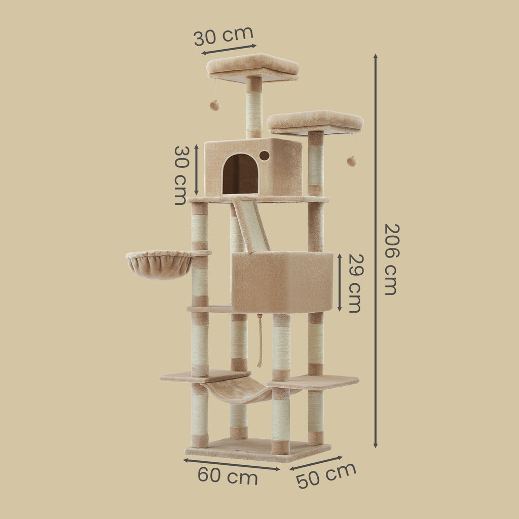 Katzen-Kratzbaum, 206 cm für Haustiere und Zuhause – Detailansicht 29