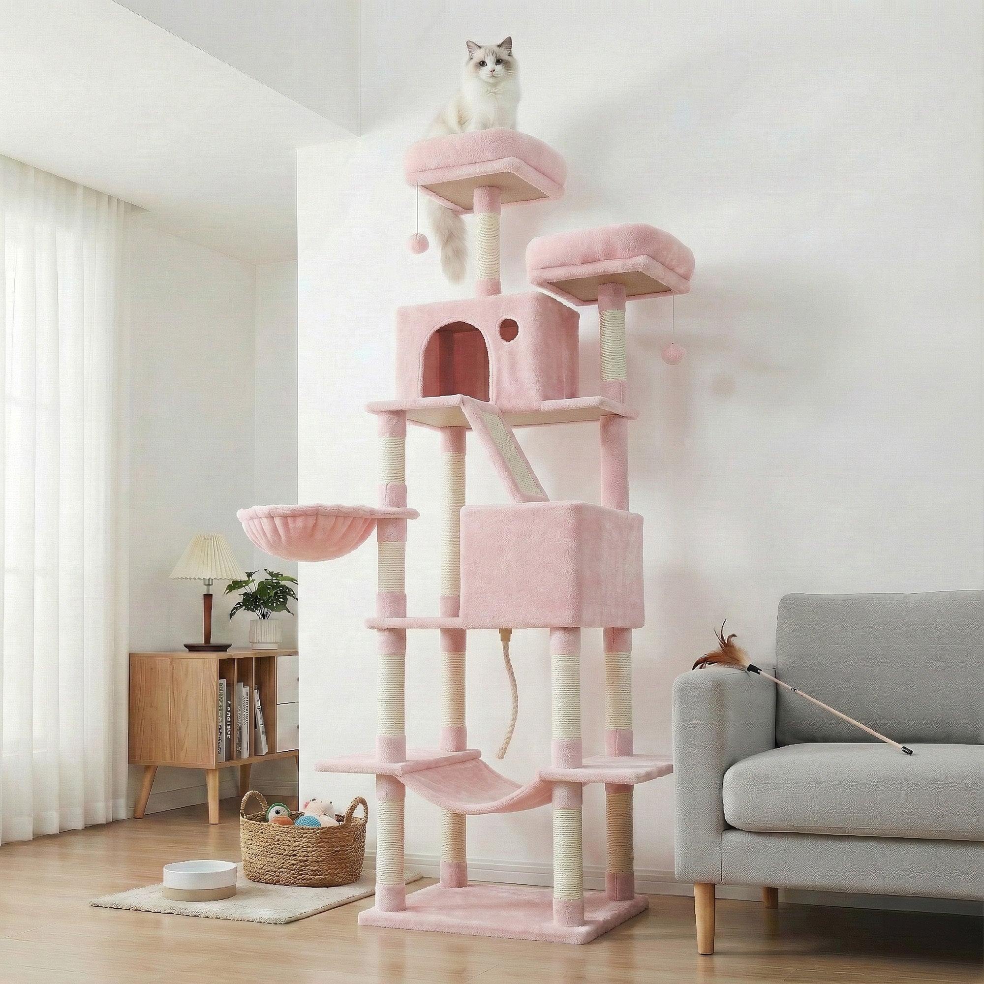 Katzen-Kratzbaum, 206 cm für Haustiere und Zuhause – Detailansicht 34