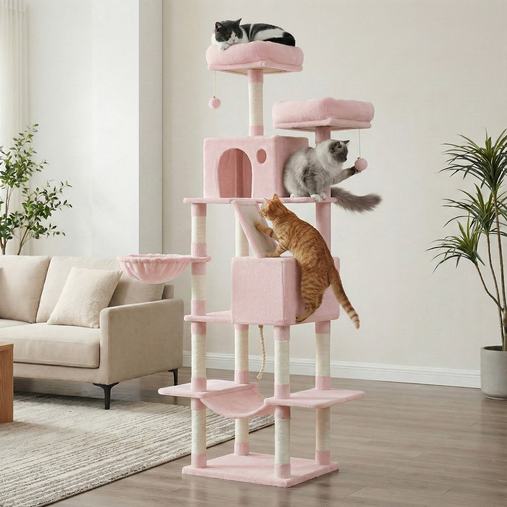 Katzen-Kratzbaum, 206 cm für Haustiere und Zuhause – Detailansicht 35