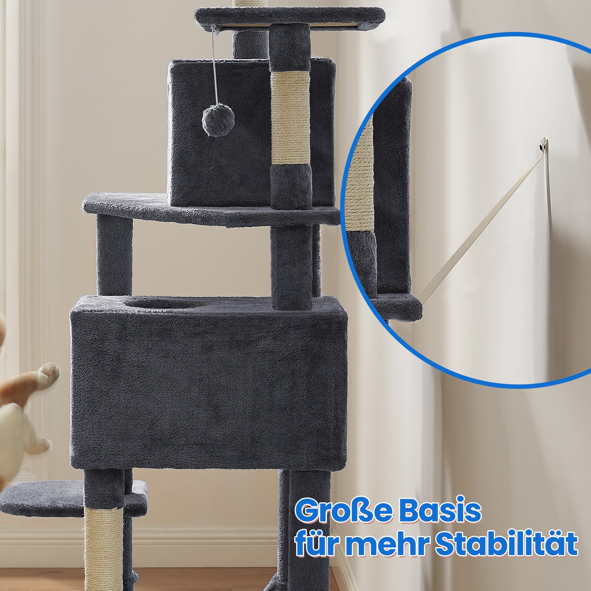 Katzen-Kratzbaum, 206 cm für Haustiere und Zuhause – Detailansicht 47