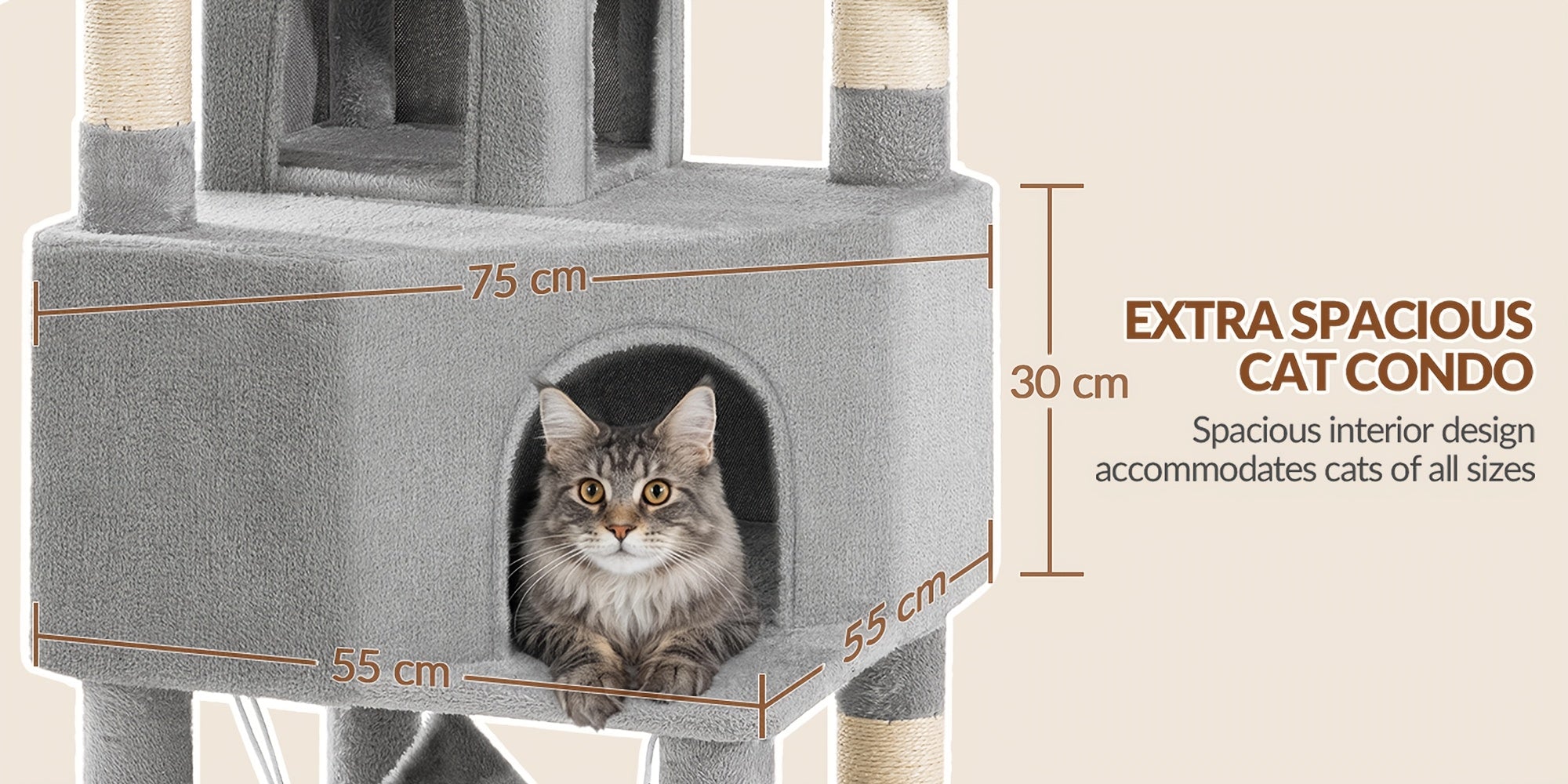 Katzen-Kratzbaum, 220 cm für Haustiere und Zuhause – Detailansicht 17