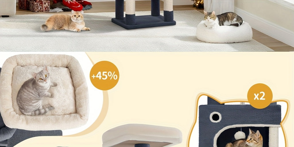 Katzen-Kratzbaum, 3 Plattformen für Zuhause und Katzen verschiedener Größen – Detailansicht 12