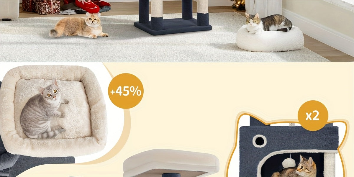 Katzen-Kratzbaum, 3 Plattformen für Zuhause und Katzen verschiedener Größen – Detailansicht 12