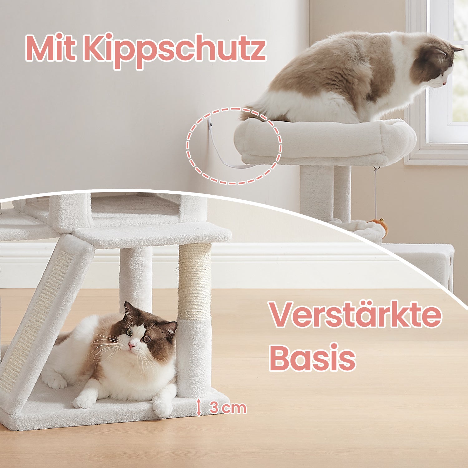 Katzen-Kratzbaum, 96 cm für Haustiere und Zuhause – Detailansicht 9