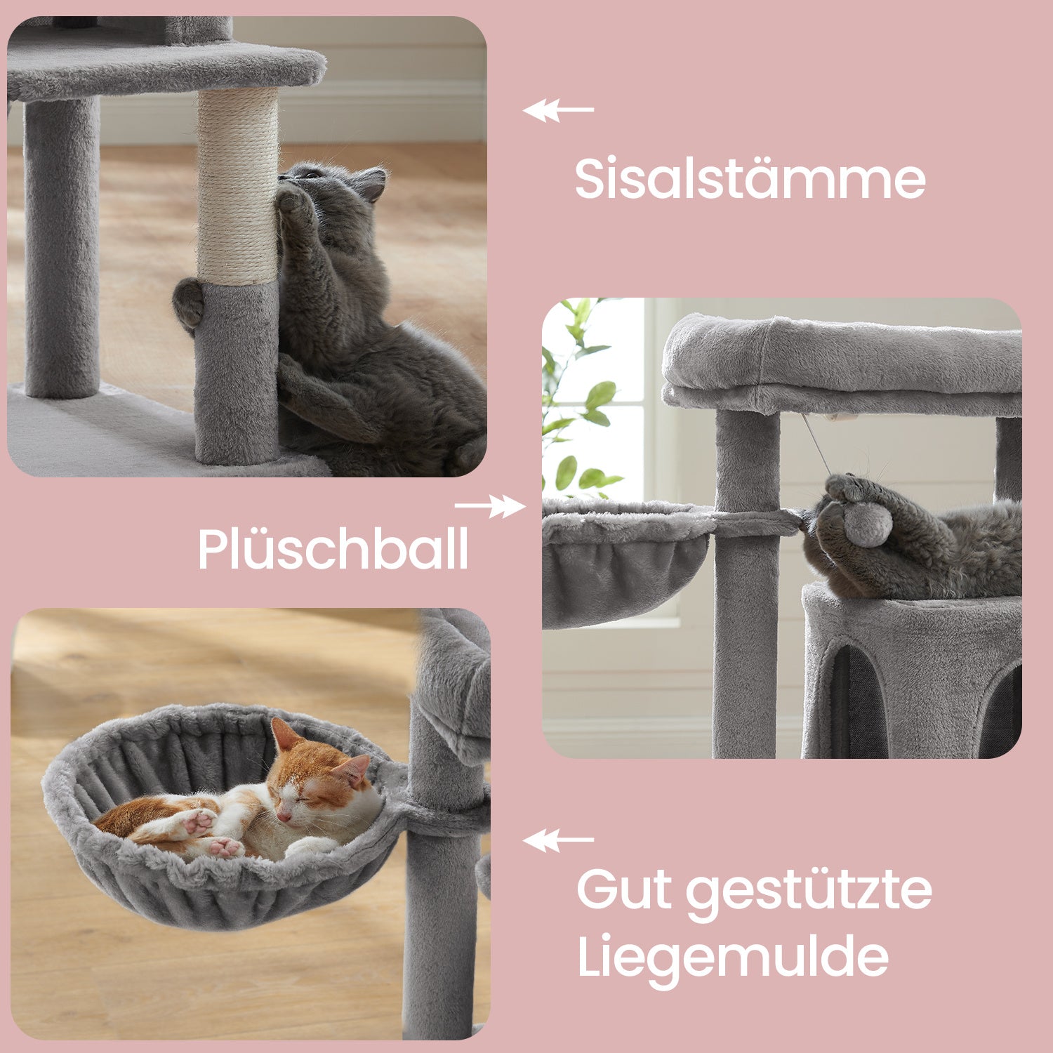 Katzen-Kratzbaum, 96 cm für Haustiere und Zuhause – Detailansicht 20