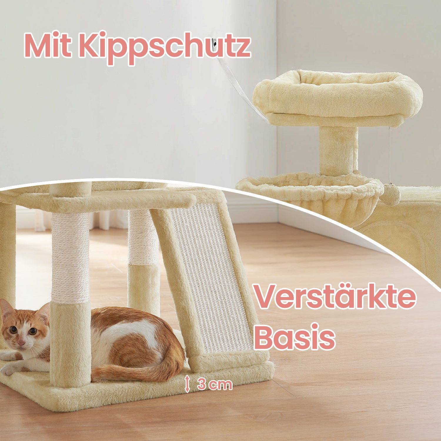 Katzen-Kratzbaum, 96 cm für Haustiere und Zuhause – Detailansicht 31