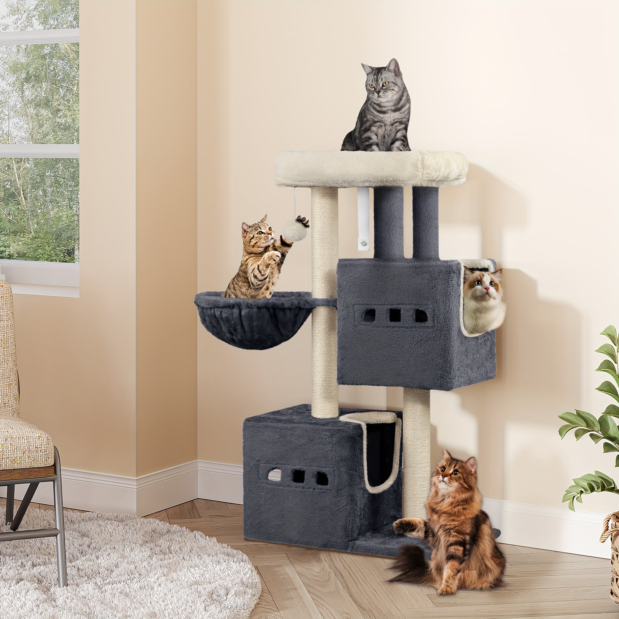 Katzen-Kratzbaum, 98cm für Haustiere und Zuhause – Detailansicht 8