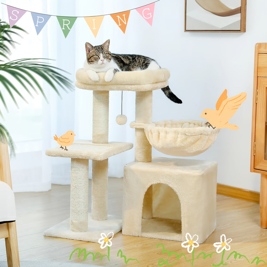 Katzen-Kratzbaum, Beige Farbe für Zuhause – Detailansicht 5