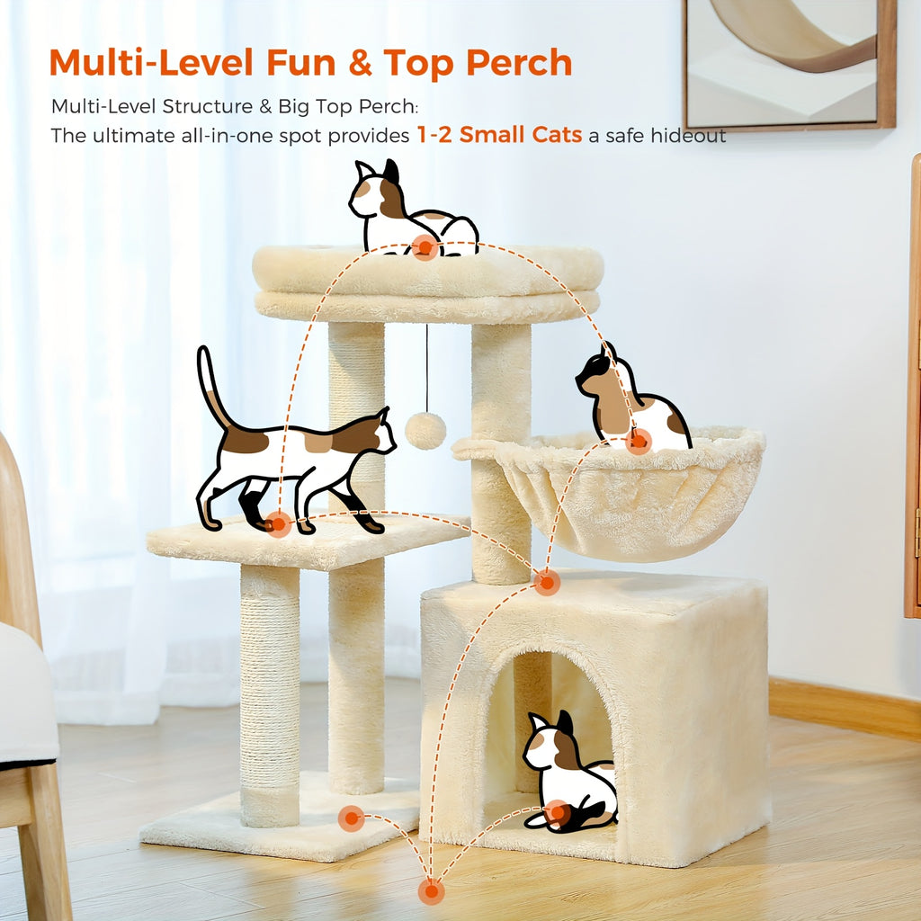 Katzen-Kratzbaum, Beige Farbe für Zuhause – Detailansicht 15
