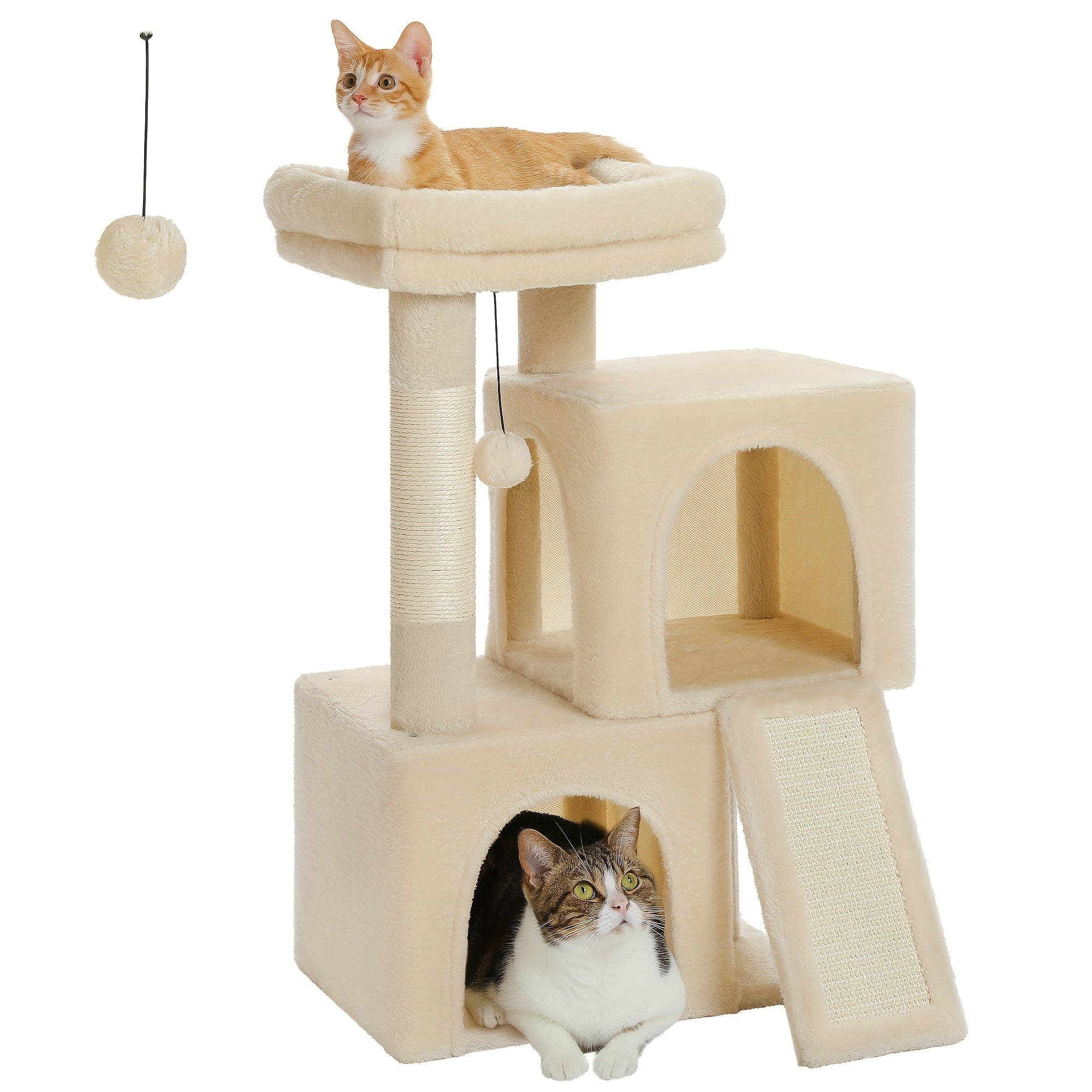 Katzen-Kratzbaum, Beige Farbe für Zuhause und Haustiere – Detailansicht 2