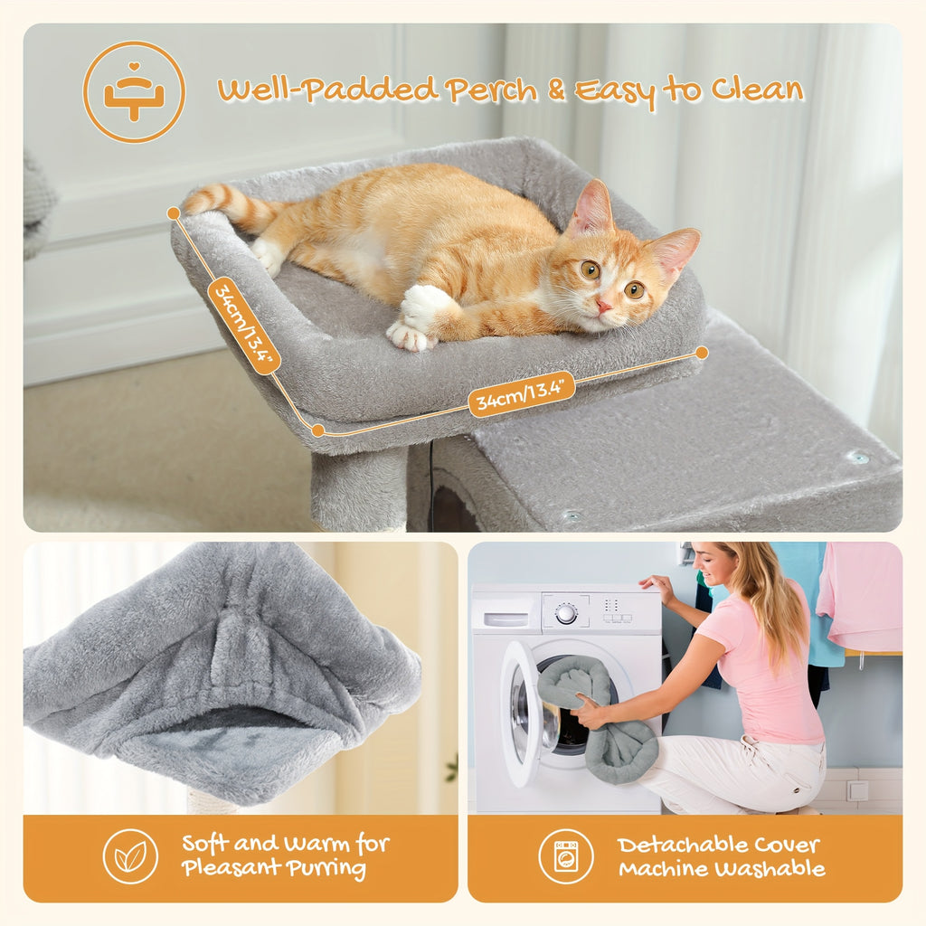 Katzen-Kratzbaum, Beige Farbe für Zuhause und Haustiere – Detailansicht 4