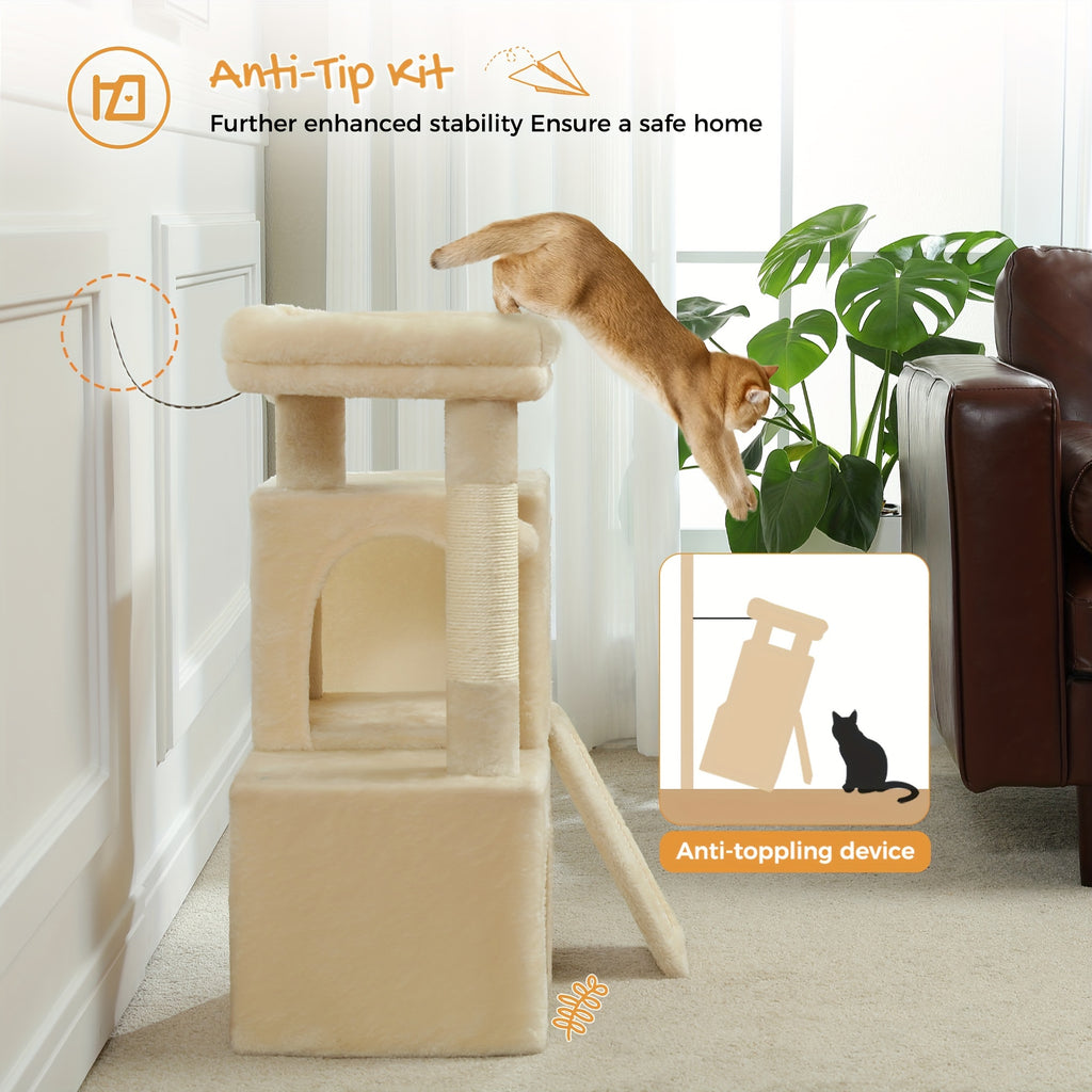 Katzen-Kratzbaum, Beige Farbe für Zuhause und Haustiere – Detailansicht 9