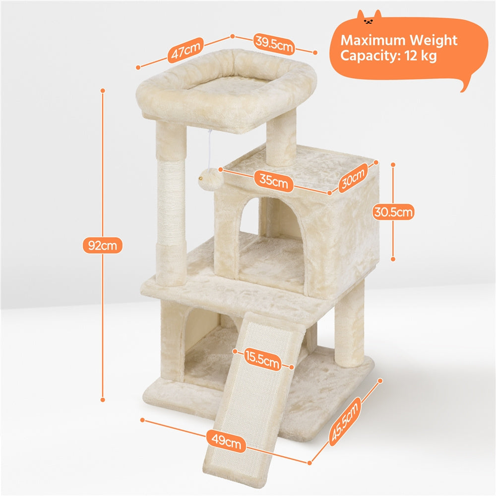 Katzen-Kratzbaum, Beige für Haustiere und Zuhause – Detailansicht 14