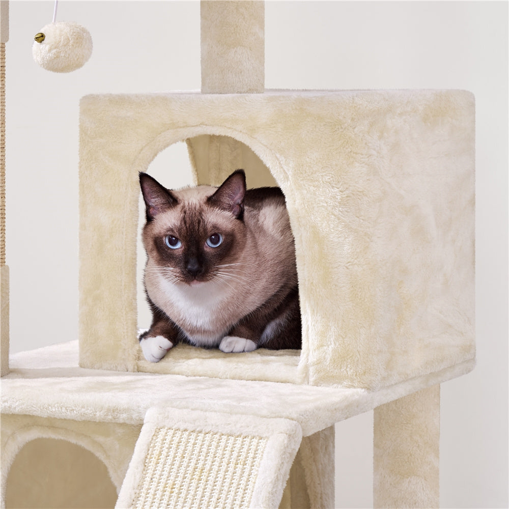 Katzen-Kratzbaum, Beige für Haustiere und Zuhause – Detailansicht 37