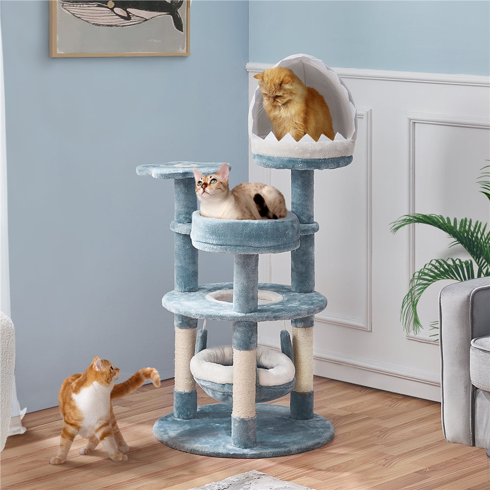 Katzen-Kratzbaum, Blau für Haustiere und Zuhause – Detailansicht 4