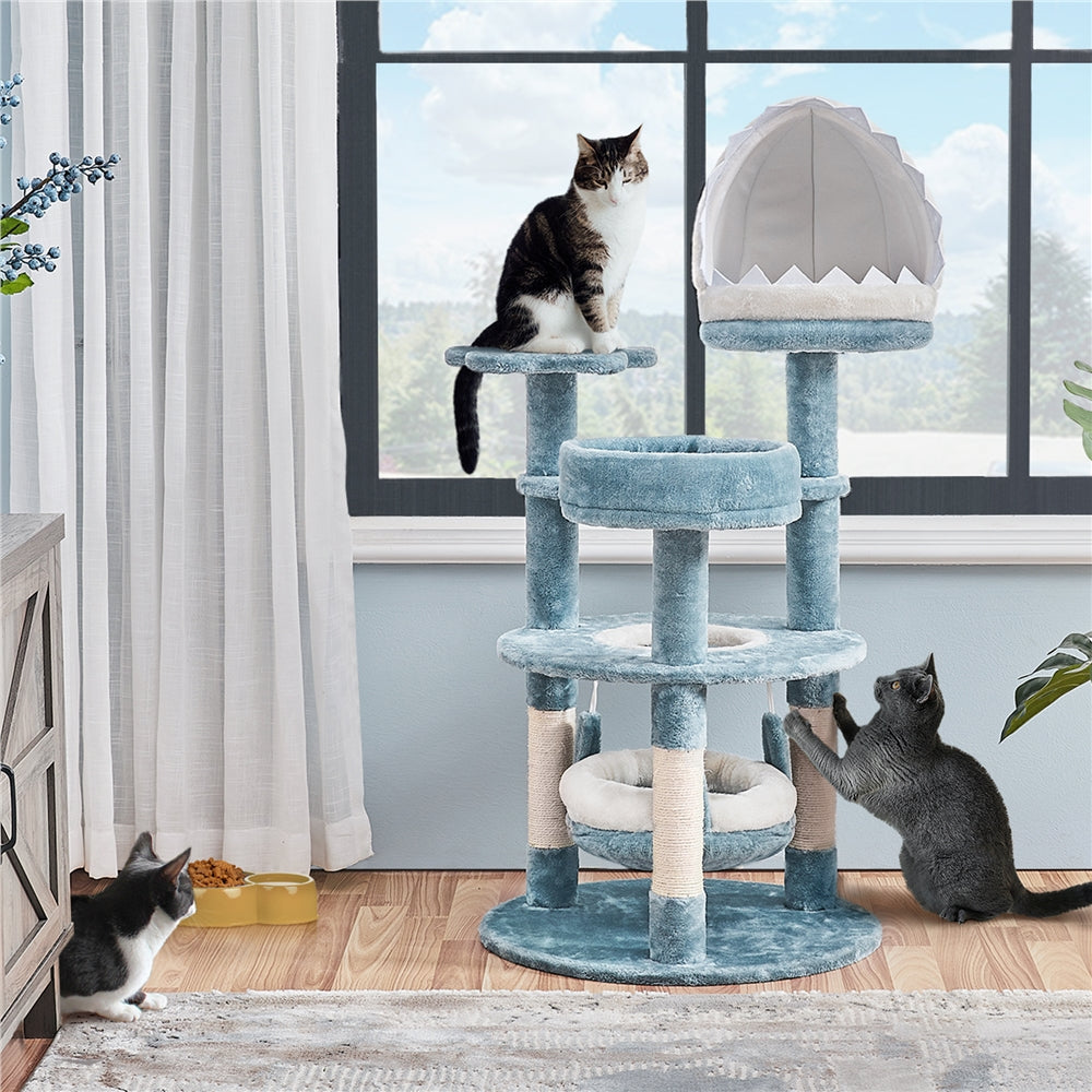 Katzen-Kratzbaum, Blau für Haustiere und Zuhause – Detailansicht 5