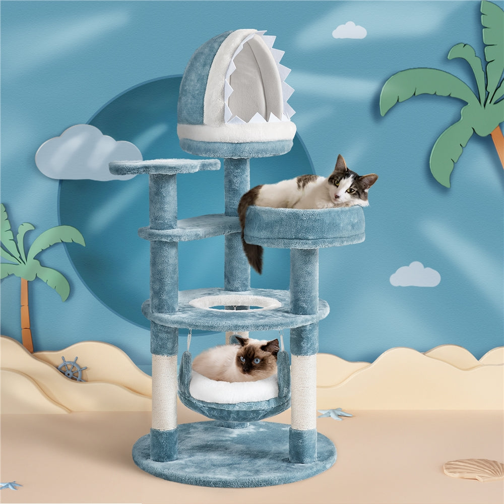 Katzen-Kratzbaum, Blau für Haustiere und Zuhause – Detailansicht 6