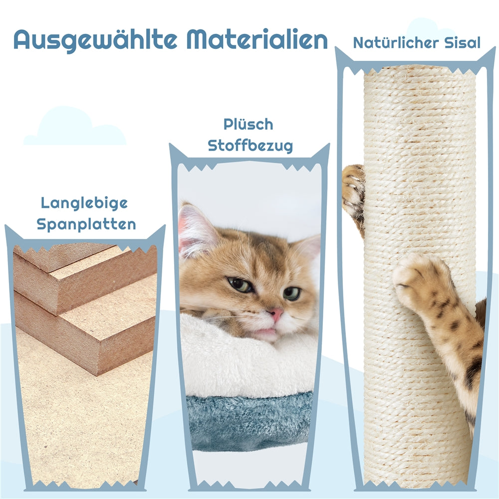 Katzen-Kratzbaum, Blau für Haustiere und Zuhause – Detailansicht 12