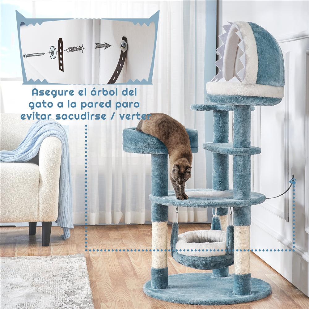 Katzen-Kratzbaum, Blau für Haustiere und Zuhause – Detailansicht 14