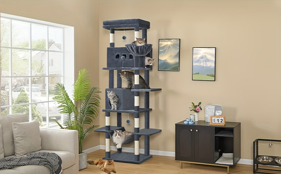 Katzen-Kratzbaum, Dunkelgrau für Zuhause – Detailansicht 7