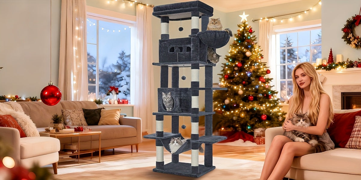Katzen-Kratzbaum, Dunkelgrau für Zuhause – Detailansicht 8