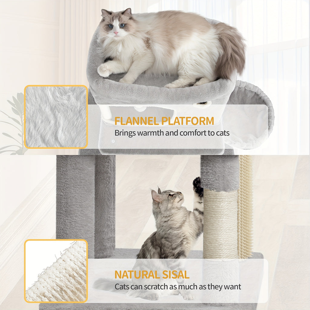 Katzen-Kratzbaum, Dunkelgrau für Zuhause und Haustiere – Detailansicht 6