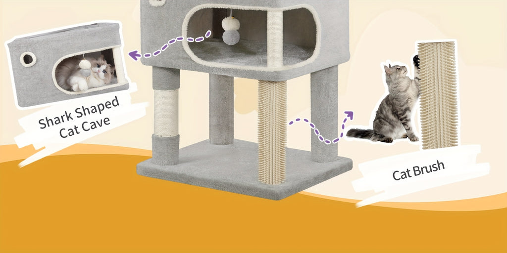 Katzen-Kratzbaum, Dunkelgrau für Zuhause und Haustiere – Detailansicht 10