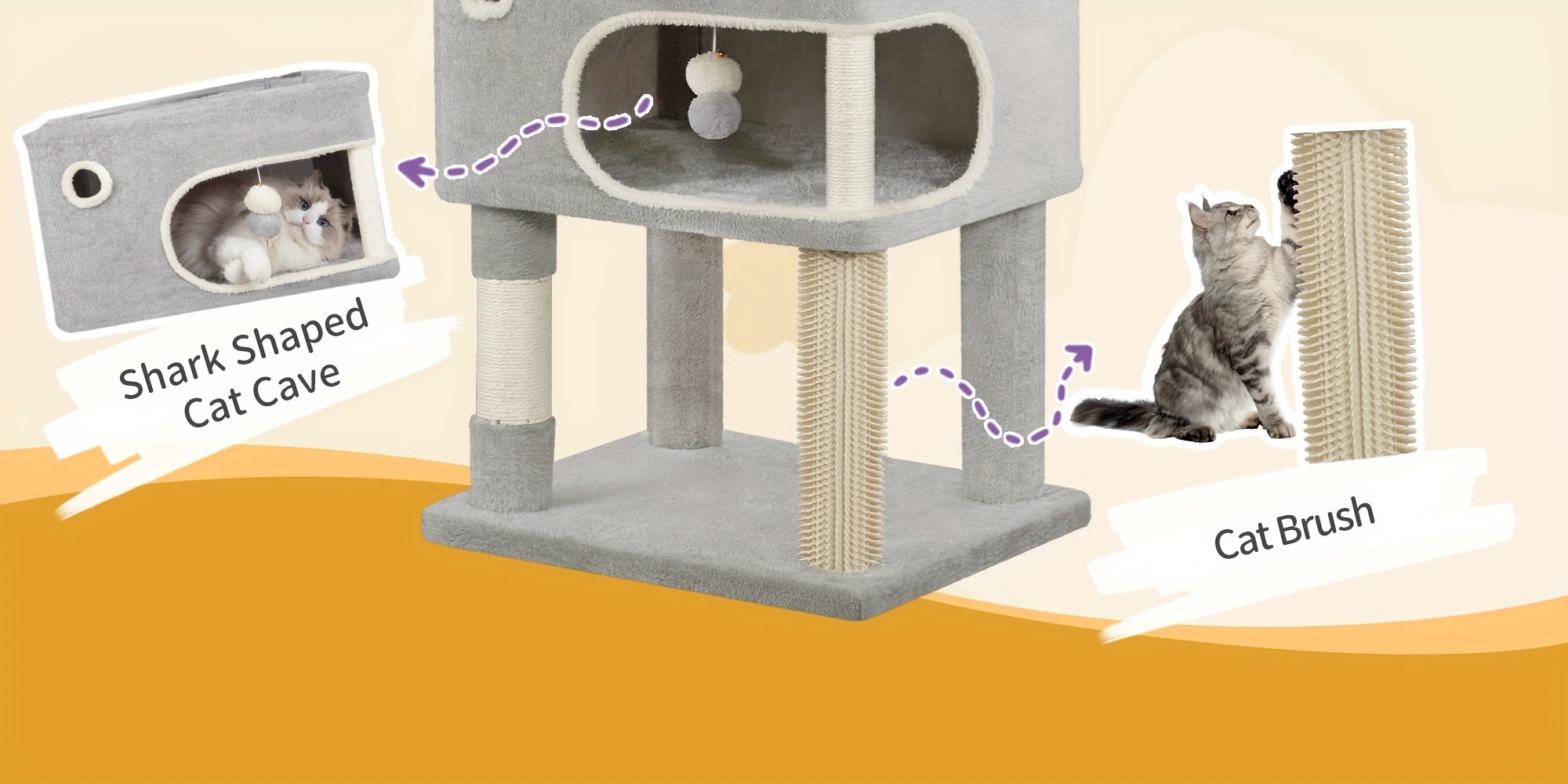 Katzen-Kratzbaum, Dunkelgrau für Zuhause und Haustiere – Detailansicht 10