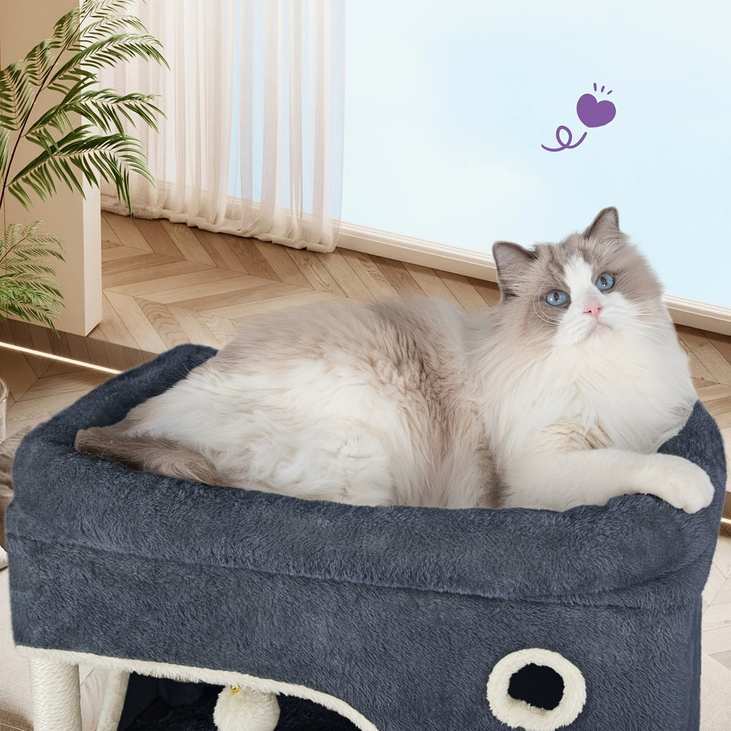 Katzen-Kratzbaum, Dunkelgrau für Zuhause und Haustiere – Detailansicht 14