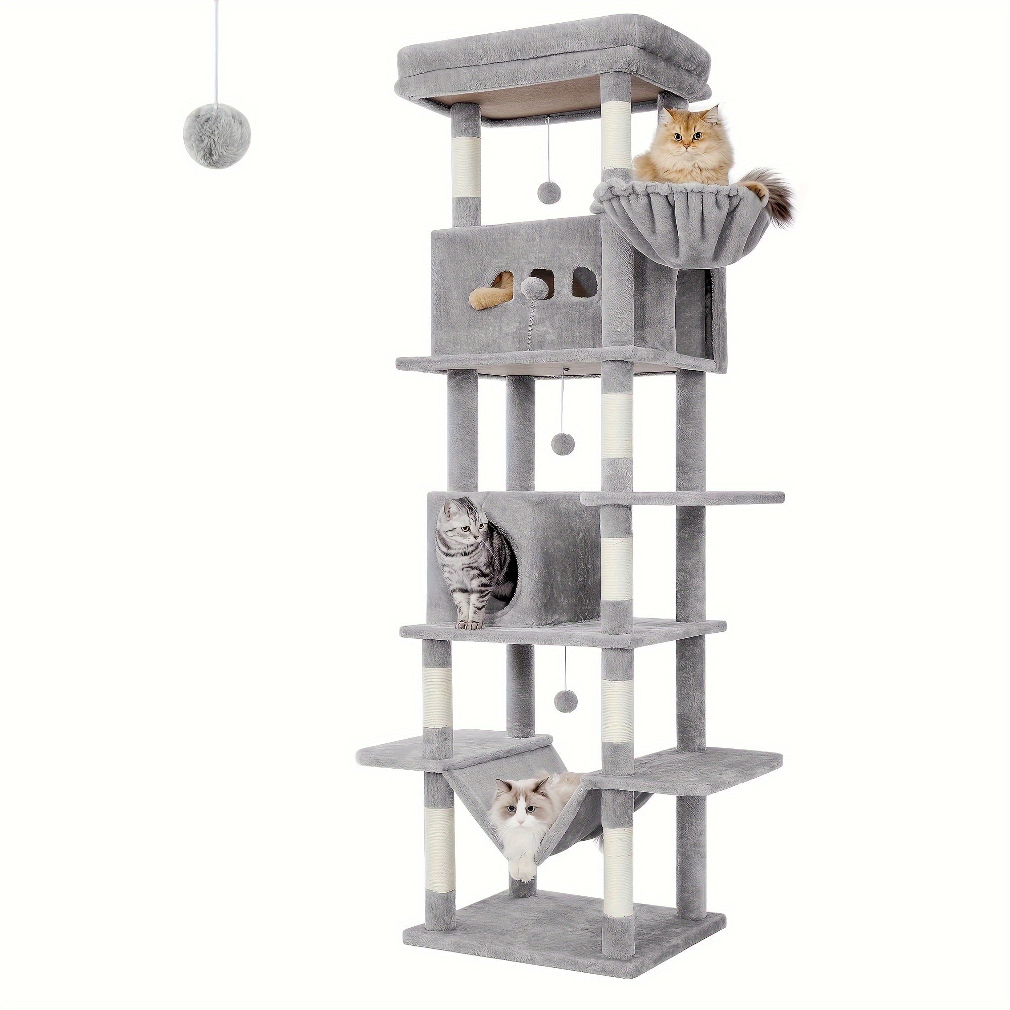Katzen-Kratzbaum, Grau für Haustiere – Detailansicht 7