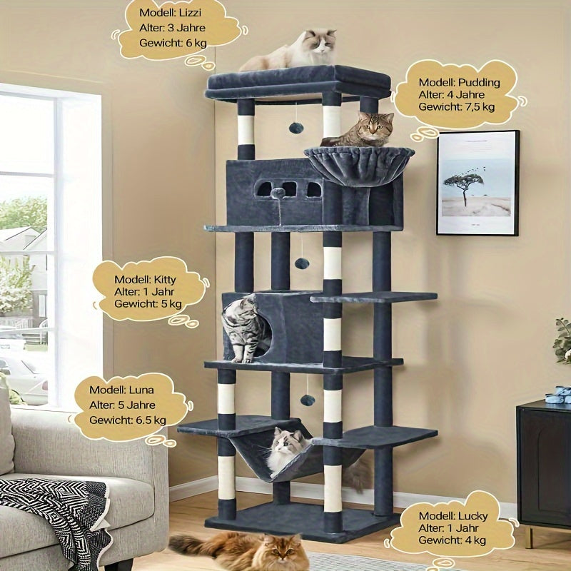 Katzen-Kratzbaum, Grau für Haustiere – Detailansicht 8